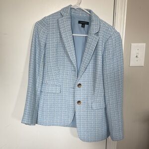 Ann Taylor Sky Blue Tweed Blazer